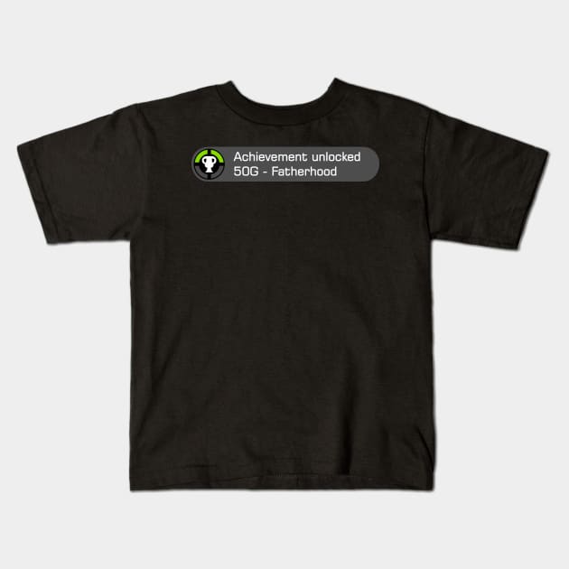 achievement unlocked fatherhood Kids T-Shirt by cartogie